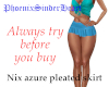 Nix pleated azure skirt