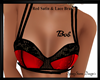 Red/Blk Satin&Lace Bra