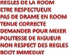 REGLES ROOM DEFILANTES