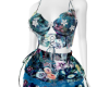 Blue Flora Corset Sk-top