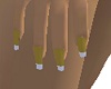 Golden nails w white tip