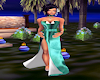 Green/Wht formal Gown