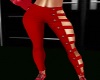 red straps pants