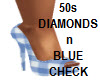 50's BLUE CHECK N DIAMON