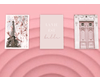 Pink fashion trio art