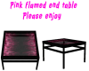 pink flamed end table