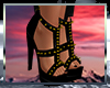 Black spiked heels|gold