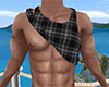 Gray Rolled Tank Plaid M