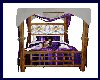 purple white wood bed