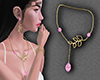 Gold Necklace Pink