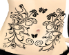 Butterly stomach tattoo