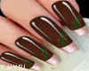 C~Brown Mistletoe Nails
