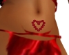 belly heart red diamant