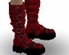 Blood Red Buckled Boots