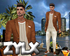 Miami Brown Leather Suit