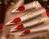 Gold+Red Nails+Rings