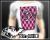 m* pink plaid diamond T