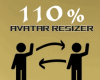 110% - avatar height