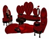 LS Red Heart Sofa Set