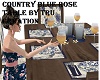 Country Blue Rose Table