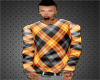 -DJ-Orange Plaid Sweater