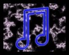 Neon Blue Music Notes