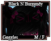Black N Burgandy Goggles