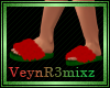 Xmas Red Teddy Slippers