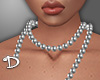 d| Metal Pearl Necklace