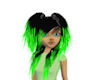 Green and black Hair