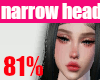 👩81% narrow head
