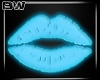 Blue Neon Lips Sign