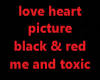 black&red love heart pic