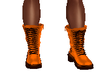 Orange shoelace boot