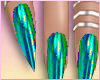 Emerald Chrome Nails