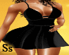 BK SATIN MINI DRESS L SS