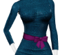 MS Cozy Bow Dress Blue