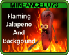 Flaming Jalapeno Machete Background Funny Halloween