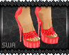 SWA}Ruffle Red Shoes
