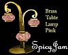 Brass Table Lamp Pink