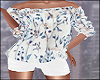 White Shorts Blue Foral