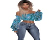 Blue Boho Top