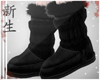 ☽ Black Fur Boots.