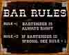 "Bar Rules" sticker