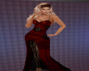Red and Black Lace Gown