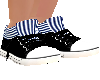 blue stripe tennis shoe