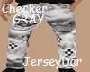 Checker Jeans Gray White