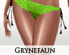 Green blk ruffle bikini