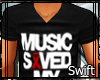 "S" Music Saved Black