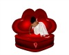 black n red heart chair